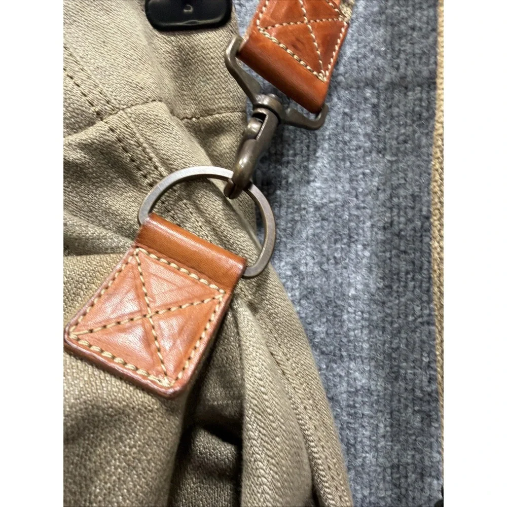 VINTAGE UNISON DEPT Military Style Canvas Leather Backpack Rucksack Japan Made